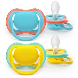 Avent Philips Ultra Air Ορθοδοντική Πιπίλα Σιλικόνης Γαλάζιο/Κίτρινο 18m+ 2τμχ