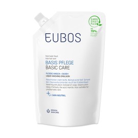 Eubos Liquid Washing Emulsion Basic Care Blue Refill Ανταλλακτικό Υγρό Καθαρισμού για Πρόσωπο - Σώμα 400ml