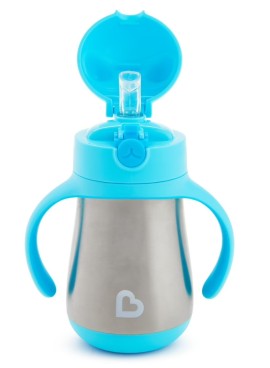 Munchkin Cool Cat Γαλάζιο Ισοθερμικό Παγούρι με Λαβές & Καλαμάκι για 18m+ 237ml