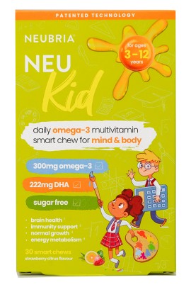 Neubria Neu Kid Παιδικό Συμπλήρωμα Διατροφής για Μυαλό και Σώμα με Γεύση Φράουλα Λεμόνι 30 Μαλακά Ζελεδάκια