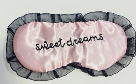 OEM Μάσκα Ύπνου Με Μαξιλαράκια Σατέν Sweet Dreams Ροζ - Σιέλ 1 Τεμάχιο