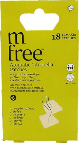 BNeF M Free Aromatic Citronella Patches Αρωματικά Αυτοκόλλητα Επιθέματα με Σιτρονέλα από 3+ Ετών 18 Τεμάχια