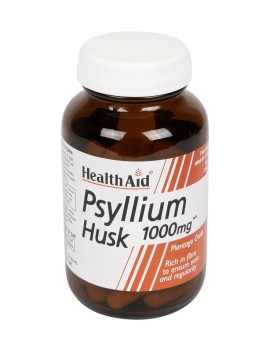 Health Aid Psyllium Husk 1000mg Συμπλήρωμα Διατροφής με Ψύλλιο για Ομαλή Λειτουργία του Εντέρου 60 Κάψουλες