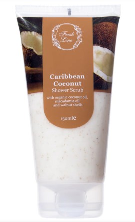 Fresh Line Caribbean Coconut Shower & Scrub Αίσθηση Ζεστασιάς & Τροπικής Φροντίδας 150ml
