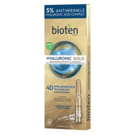 Bioten 4D Hyaluronic Gold Αμπούλες Προσώπου Αντιγήρανσης & Αναδιαμόρφωσης 7 Αμπούλες x 1,3ml