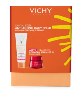 Vichy PROMO Capital Soleil Anti-Ageing 3 σε 1 SPF50 Αντηλιακή Κρέμα Προσώπου 50ml & ΔΩΡΟ Liftactiv Collagen 16 Κρέμα Ημέρας 15ml