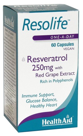 Health Aid Resolife 250mg Συμπλήρωμα Διατροφής Ρεσβερατρόλης με Αντιοξειδωτική Δράση  60 Κάψουλες