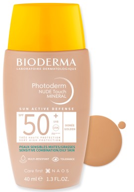 Bioderma Photoderm Nude Touch Mineral SPF50+ Doree Αντηλιακό Προσώπου με Χρώμα για το Μικτό Προς Λιπαρό Δέρμα - Golden Απόχρωση 40ml