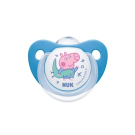 Nuk Trendline My First Peppa Pig Πιπίλα Σιλικόνης με Κρίκο & Θήκη 6-18m+ Γαλάζιο 1 Τεμάχιο