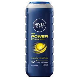 Nivea Men Power Refresh Shower Gel Ανδρικό Αφρόλουτρο με Κίτρο 500ml