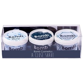 Bomb Cosmetics A Close Shave Handmade Potted Gift Pack , Clean Shower Gel ,Body Butter,Shaving Cream 3*110ml
