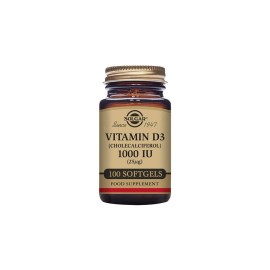 Solgar Vitamin D3 1000IU Συμπλήρωμα Διατροφής για τα Οστά και τις Αρθρώσεις 100 Μαλακές Κάψουλες