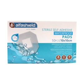 Alfashield Self Adhesive Waterproof Pads 10x10cm Αποστειρωμένα Αυτοκόλλητα Επιθέματα 50 Τεμάχια
