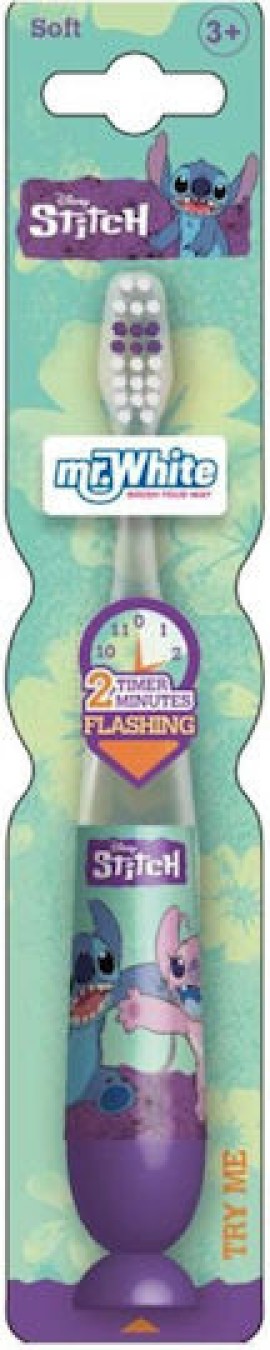 Mr.White Stitch Flashing Soft Παιδική Οδοντόβουρτσα με Χρονόμετρο Μαλακή για 3+ Ετών 1 Τεμάχιο