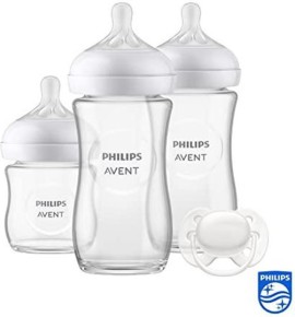 Avent Philips PROMO Natural Response Σετ Δώρου Γυάλινα Μπιμπερό [1x120ml & 2x240ml] - Ultra Soft Πιπίλα για Νεογέννητα 0-6m+ 4 Τεμάχια [SCD878/11]