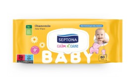 Septona Calm & Care Chamomile Μωρομάντηλα με Χαμομήλι & Καπάκι 80 Τεμάχια