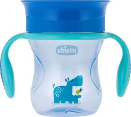 Chicco Perfect Cup Εκπαιδευτικό Ποτηράκι με Λαβές που Αφαιρούνται για 12m+ Χρώματος Μπλε 200ml [06951-20]