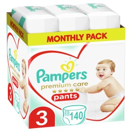 Pampers SET Premium Care Pants Πάνες - Βρακάκι Μέγεθος 3 [6-11kg] 140 Πάνες - Βρακάκι [2x70]