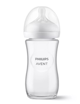 Avent Philips Natural Response Μπιμπερό Γυάλινο για 1m+ Θηλή Σιλικόνης Ροή 3 240ml [SCY933/01]