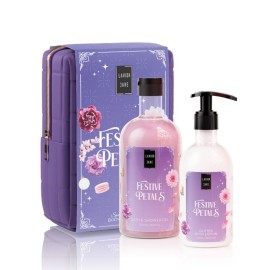 Lavish Care PROMO Xmas Festive Petals Bath & Shower Αφρόλουτρο Gel 500ml & Glitter Body Lotion Ενυδατικό Γαλάκτωμα Σώματος 300ml & ΔΩΡΟ Νεσεσέρ