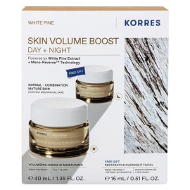 Korres PROMO White Pine Λευκή Πεύκη Κρέμα Ημέρας για Αναπλήρωση Όγκου Κανονικές - Μικτές Επιδερμίδες 40ml - ΔΩΡΟ Λευκή Πεύκη Κρέμα Νυκτός για Αναπλήρωση Όγκου 15nl