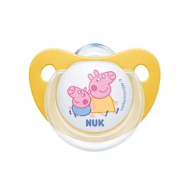 Nuk Trendline My First Peppa Pig Πιπίλα Σιλικόνης με Κρίκο & Θήκη 6-18m+ Κίτρινο 1 Τεμάχιο
