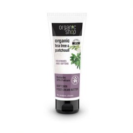 Natura Siberica Organic Shop Foot Cream Butter Barbados Spa Pedicure Βιολογικό Κρέμα - Βούτυρο Ποδιών Τεϊόδεντρο και Πατσουλί 75ml