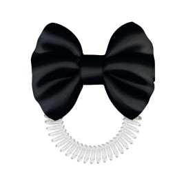 Invisibobble Slim Bowtique True Black Λαστιχάκι Μαλλιών Διάφανο με Μαύρη Κορδέλα 1 Τεμάχιο