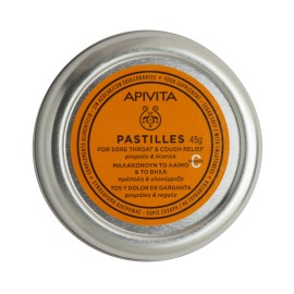 Apivita Παστίλιες Πρόπολη & Γλυκύρριζα Μαλακώνουν το Λαιμό & το Βήχα 45gr