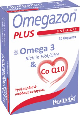Health Aid Omegazon Plus (Omega 3 & Co Q10) Συμπλήρωμα Διατροφής για Καλή Λειτουργία της Καρδιάς, του Κυκλοφορικού & Μυϊκού Συστήματος 30 Κάψουλες