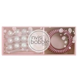 Invisibobble Sparks Flying Duo / Waver+ Crystal Clear Τσιμπιδάκι Μαλλιών με Πέρλες 3 Τεμάχια - Slim Glitter Λαστιχάκι Μαλλιών 3 Τεμάχια