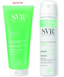 SVR Bundle Spirial Deo Douche Αφρόλουτρο με 24ωρη Αποσμητική Δράση για Έντονη Φρεσκάδα 200ml & Spirial Spray Anti-Transpirant Intense Αποσμητικό Σπρέι 48ωρης Προστασίας 75ml