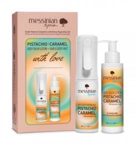 Messinian Spa PROMO Hair & Body Mist Pistachio Caramel Αρωματικό Σπρέι για Μαλλιά & Σώμα 90ml & Body Balm Ενυδατικό Γαλάκτωμα Σώματος 100ml