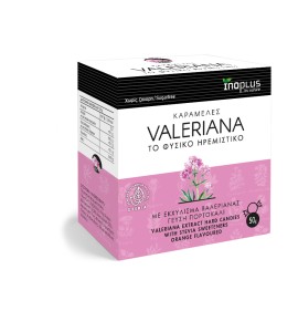 Ino Plus Valeriana Καραμέλες με Γεύση Πορτοκάλι για την Μείωση του Άγχους & την Χαλάρωση 50gr