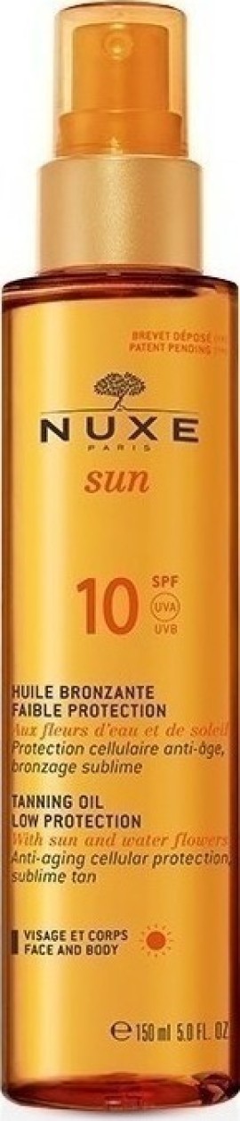 Nuxe Suntan Oil SPF10 Αντηλιακό Λάδι Μαυρίσματος Για Πρόσωπο - Σώμα 150ml
