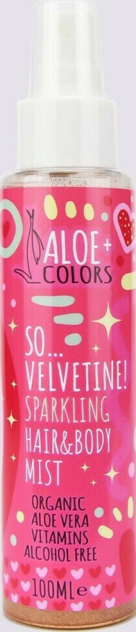 Aloe Colors So Velvetine! Sparkling Hair & Body Mist Ενυδάτωσης Σώματος - Μαλλιών με Άρωμα Πούδρας και Glitter 100ml