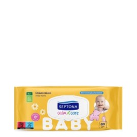 Septona Calm & Care Μωρομάντηλα με Χαμομήλι Χωρίς Καπάκι, 80 Τεμάχια