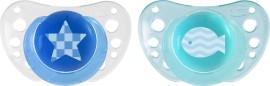 Chicco Physio Air Ορθοδοντική Πιπίλα Σιλικόνης με Κρίκο για 6-16m+ Γαλάζιο - Λευκό 2 Τεμάχια