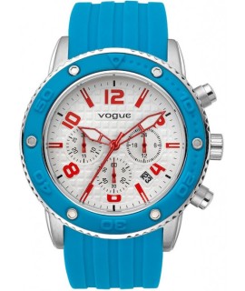 Vogue Chronograph Blue Rubber Strap Γυναικείο Ρολόι με Λουράκι από Καουτσούκ Γαλάζιο 1 Τεμάχιο