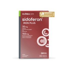 Olonea Sidoferon Iron Plus 30mg με Δισγλυκινικό Σίδηρο & Βιταμίνη C Αργής Αποδέσμευσης 30 Κάψουλες