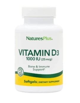 Natures Plus Vitamin D3 1000iu 25mcg για το Ανοσοποιητικό Σύστημα 30 Μαλακές Κάψουλες