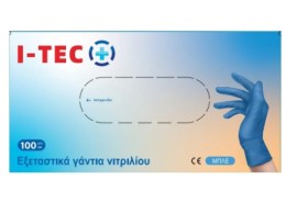 I-TEC Εξεταστικά Γάντια Νιτριλίου XLarge Xωρίς Πούδρα Μπλε 100 Τεμάχια