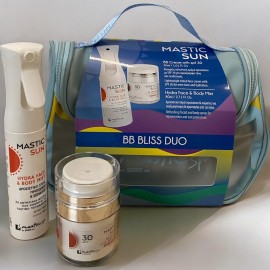 Mastic Spa PROMO Sun BB Cream SPF30 Warm Beige Color Αντηλιακή Κρέμα με Χρώμα 30ml - Hydra Face & Body Mist Δροσιστικό Σπρέι Προσώπου & Σώματος με Αντηλιακά Φίλτρα 80ml - Γαλάζιο Νεσεσέρ