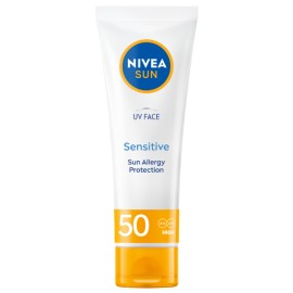 Nivea Sun Face Cream Sensitive Sun Allergy Protection SPF50 Αντηλιακή Κρέμα Προσώπου Χωρίς Άρωμα 50ml