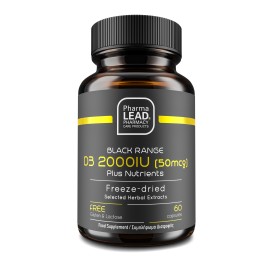 PharmaLead Black Range D3 2000IU (50mcg) Plus για το Ανοσοποιητικό Σύστημα & τα Οστά 60 Φυτικές Κάψουλες