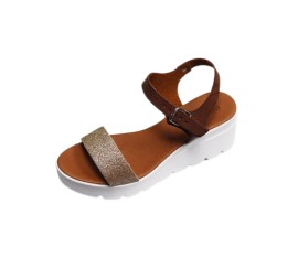 Interflot Ανατομικά Γυναικεία Πέδιλα Χρυσό-Λευκό No.37,39 [6017]