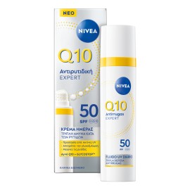 Nivea Triple SPF50 Wrinkle Defense Uv Fluid Q10 Τριπλή Άμυνα Κατά των Ρυτίδων 40ml