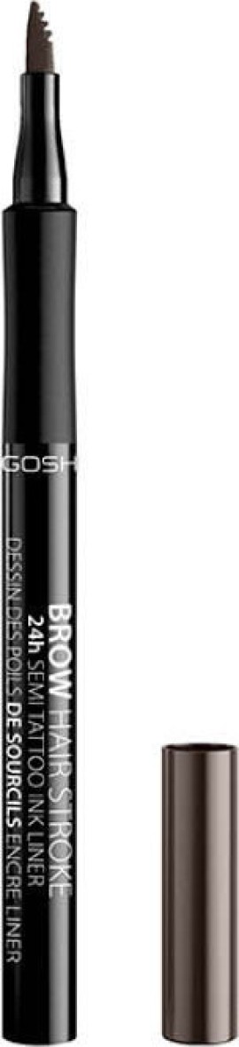 Gosh Brow Hair Stroke 24H Semi Tattoo Ink Eye Liner 003 Dark Brown Μολύβι Φρυδιών 1ml