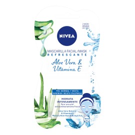 Nivea Refreshing Moisture Mask Ενυδατική Μάσκα Προσώπου με Αλόη & Βιταμίνη Ε 2x7.5ml