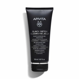 Apivita Black Detox Cleansing Jelly Face & Eyes Gel Καθαρισμού Προσώπου και Ματιών με Ενεργό Άνθρακα 150ml